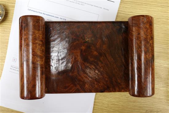 Two Chinese burr hardwood scholars stands